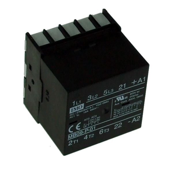 IMO MB09-P-01110 Mini Contactor 3 Pole Open 4kW, 9A AC3, 1 Normally Closed Aux,