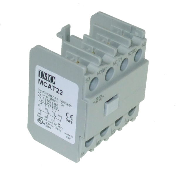 IMO MCAT22 AUX CONTACT FOR MC151 - MC316, 2N/O + 2N/C TOP MOUNT