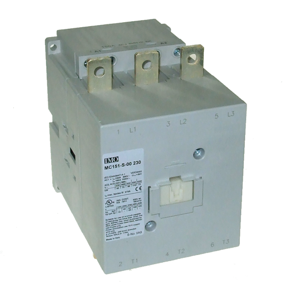 IMO MC151-S-00230 Contactor 3 Pole Open 75kW, 150A AC3, 230VAC/DC Coil