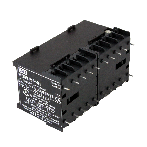 IMO MB09-R-P-0124 Mini Contactor Reversing Pair, 3 Pole Open 4kW 9A AC3,