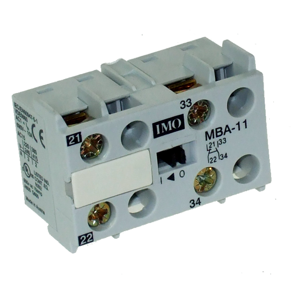 IMO MBA-40 Auxiliary Contact Block For, MB09/12.4 Normally Open