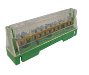 Din Rail Mounted - 63A 11 Way - Earth Terminal Block