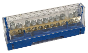 Din Rail Mounted - 63A 11 Way - Neutral Terminal Block