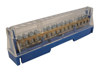 Din Rail Mounted - 63A 15 Way - Neutral Terminal Block