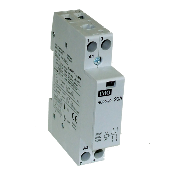 IMO HC20-1024VS Modular Heating Contactor 20A, 1 Pole NO, 24VAC/DC Coil, Hum-Free