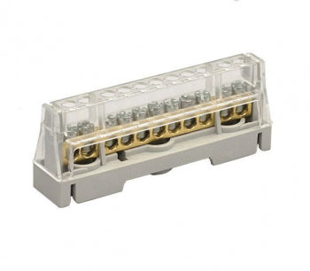 Din Rail Mounted - 63A 11 Way - Grey Terminal Block