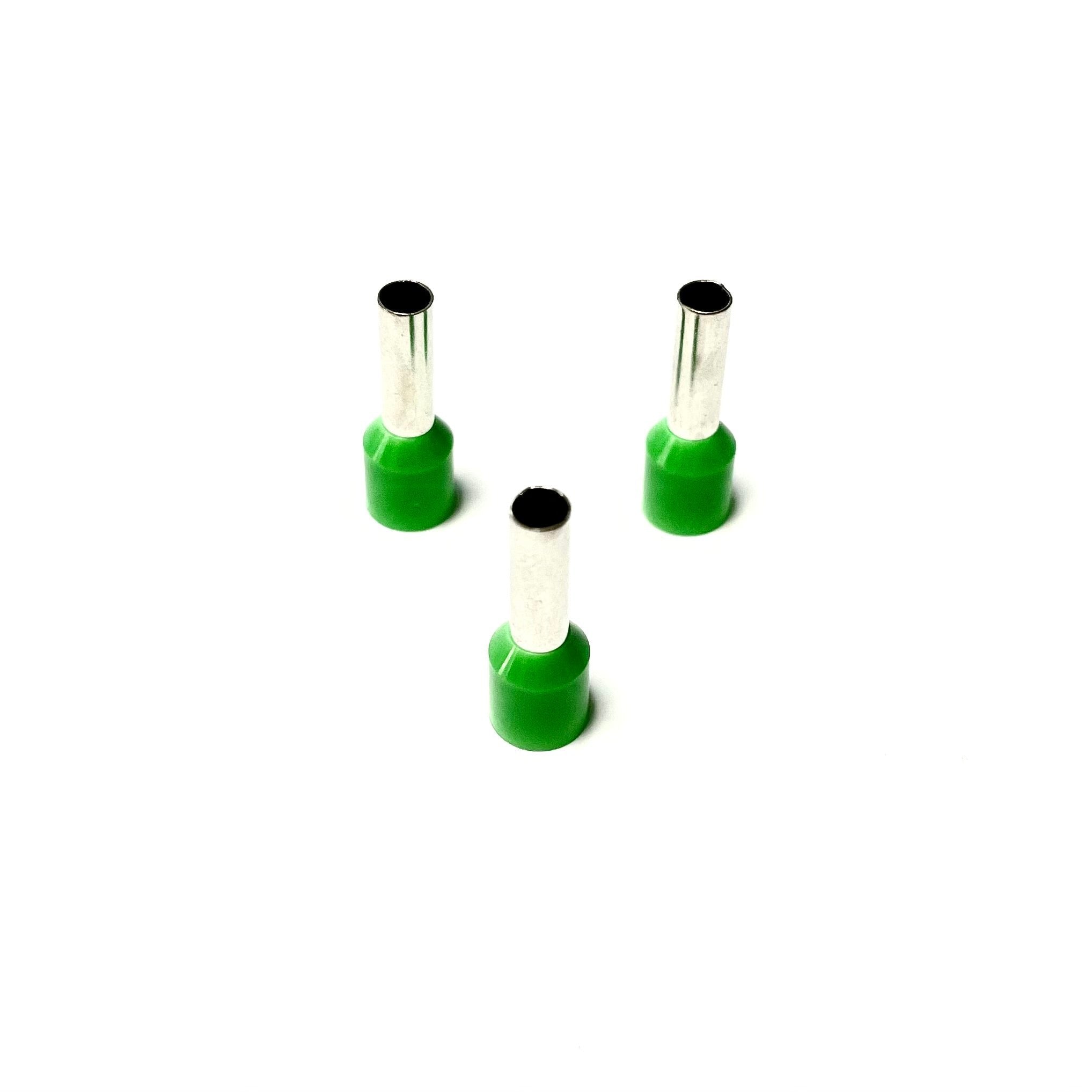 6mm Insulated Bootlace Ferrule (French) - Green - Pack of 100