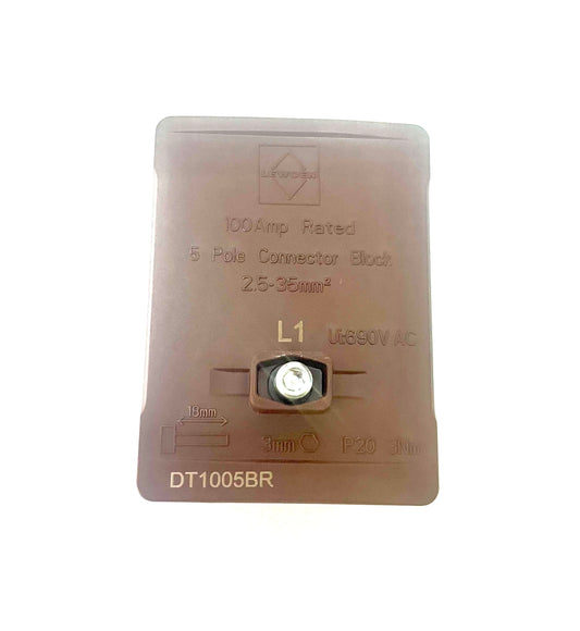 Lewden 5 Pole Connector Block (L1,L2,L3,N,E options)