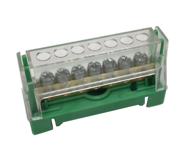 Din Rail Mounted - 63A 7 Way - Earth Terminal Block