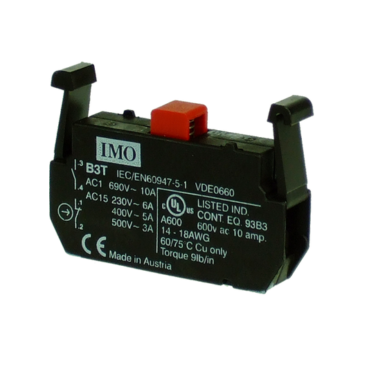 B3T01 - Contact Block - Normally Closed - Clips Onto B3S/B3M