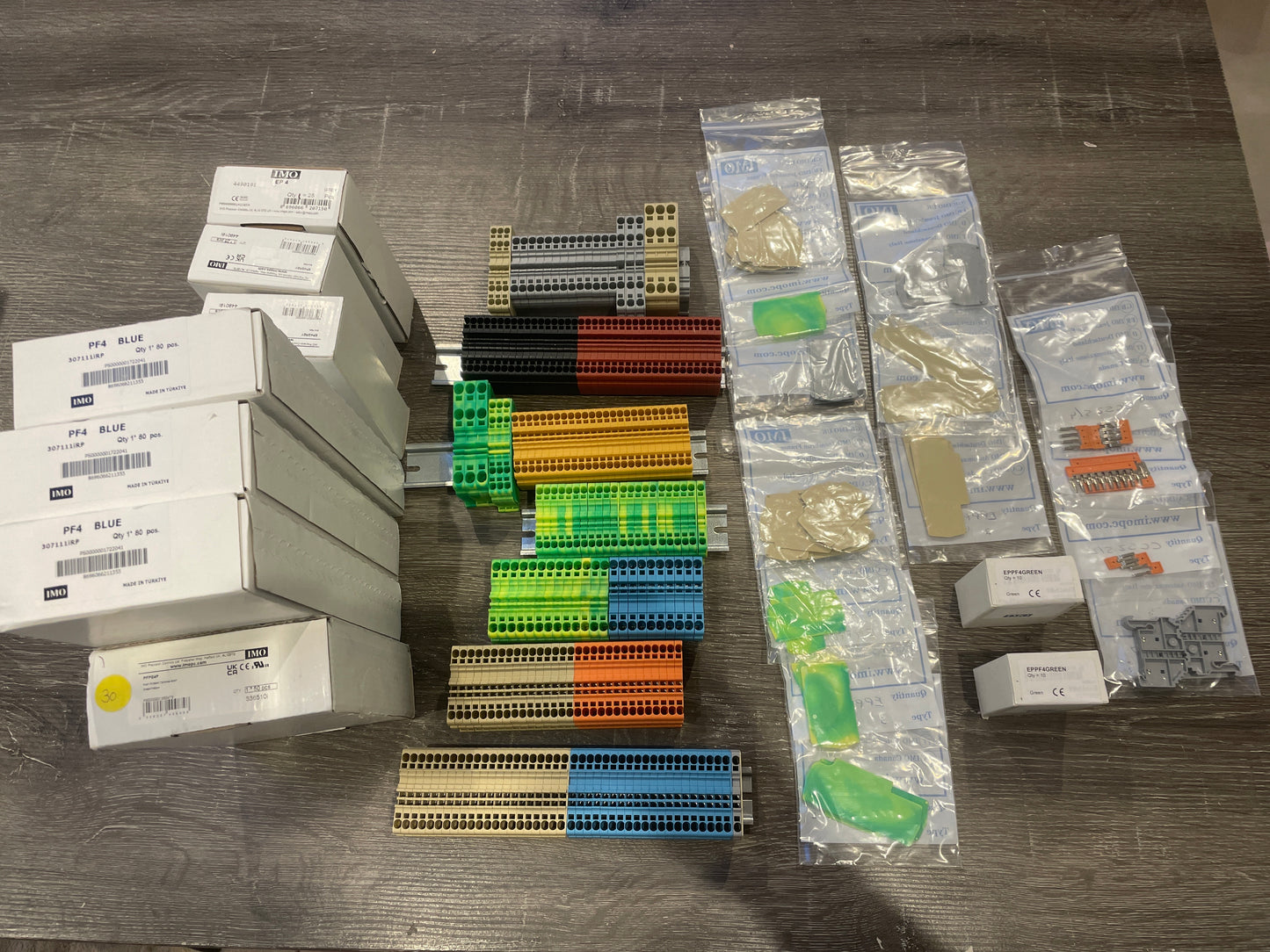 JOB LOT - IMO PUSH FIT DIN TERMINALS - VARIOUS COLOURS AND SIZES
