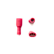 Fully Insulated Female Push On - Red - 0.5-1.5mm Cable - 6.3mm - Pack of 100
