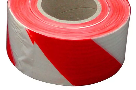 Barrier Tape - Red and White - 50mm x 33m Roll