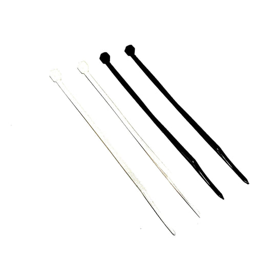 Cable Ties - 100mm x 2.5mm - Black or Clear - Pack of 100