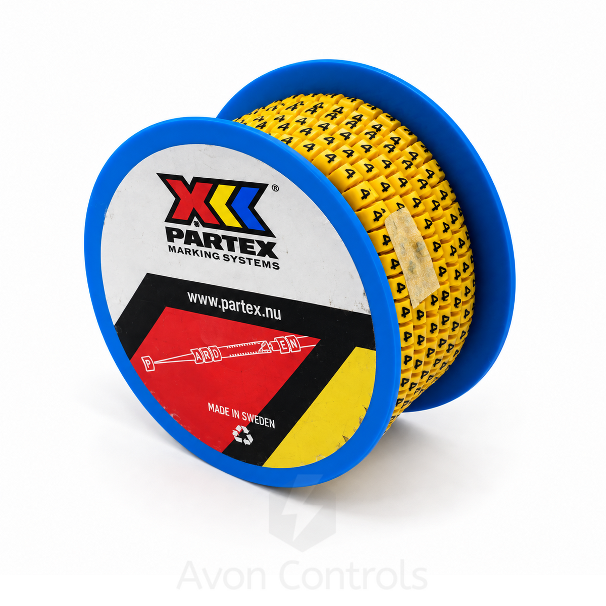 Bag of 200 - Colour Coded Cable Marker - Number 4 - Yellow