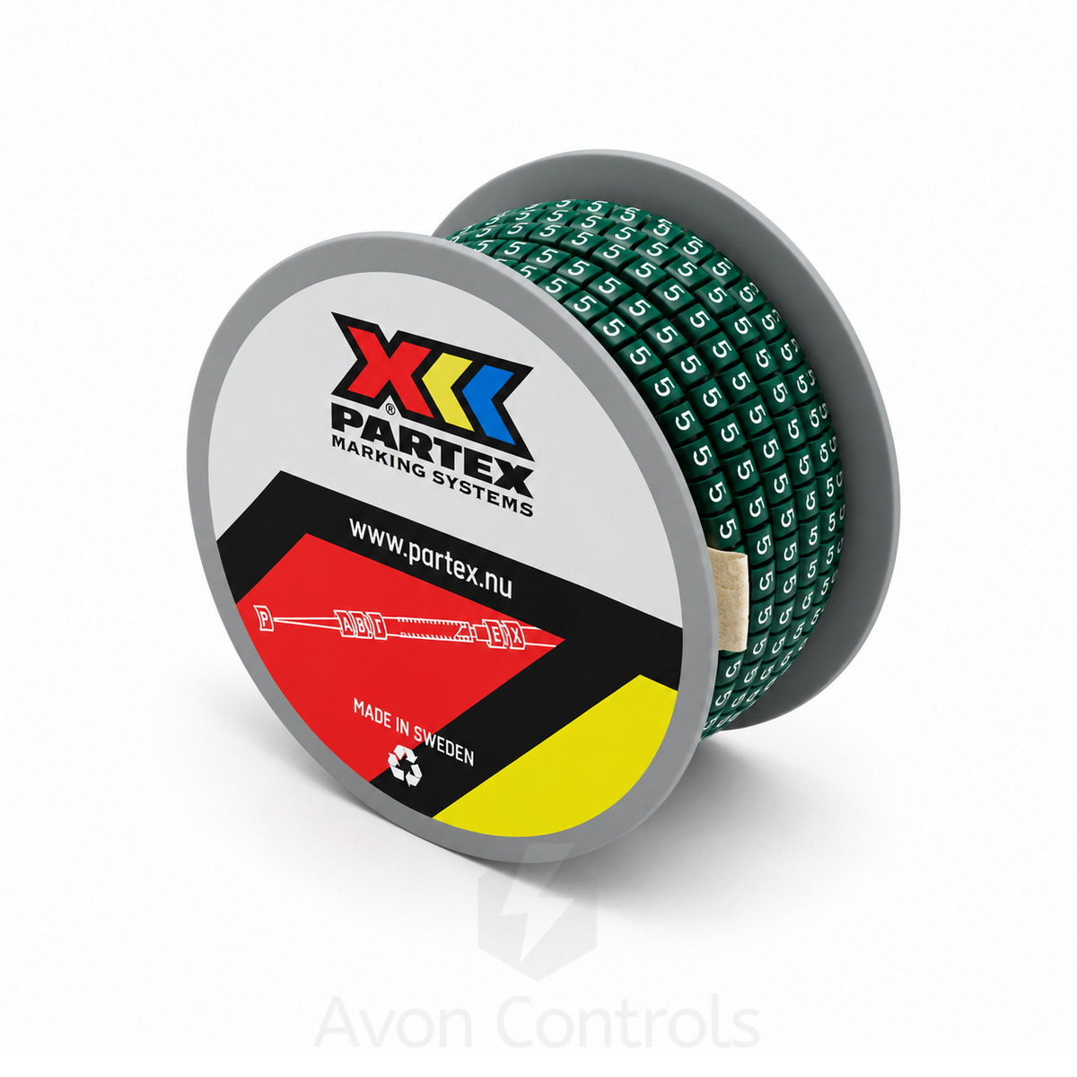 Bag of 200 - Colour Coded Cable Marker - Number 5 - Green
