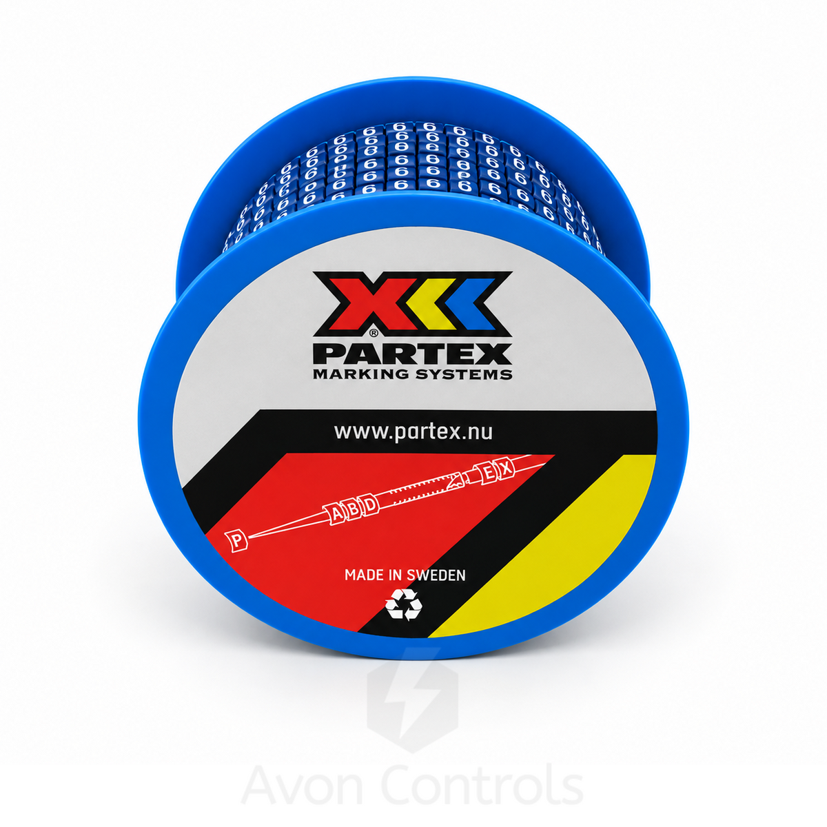 Bag of 200 - Colour Coded Cable Marker - Number 6 - Blue