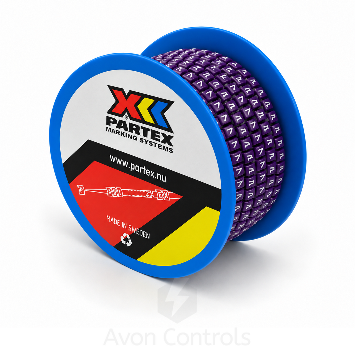 Bag of 200 - Colour Coded Cable Marker - Number 7 - Violet