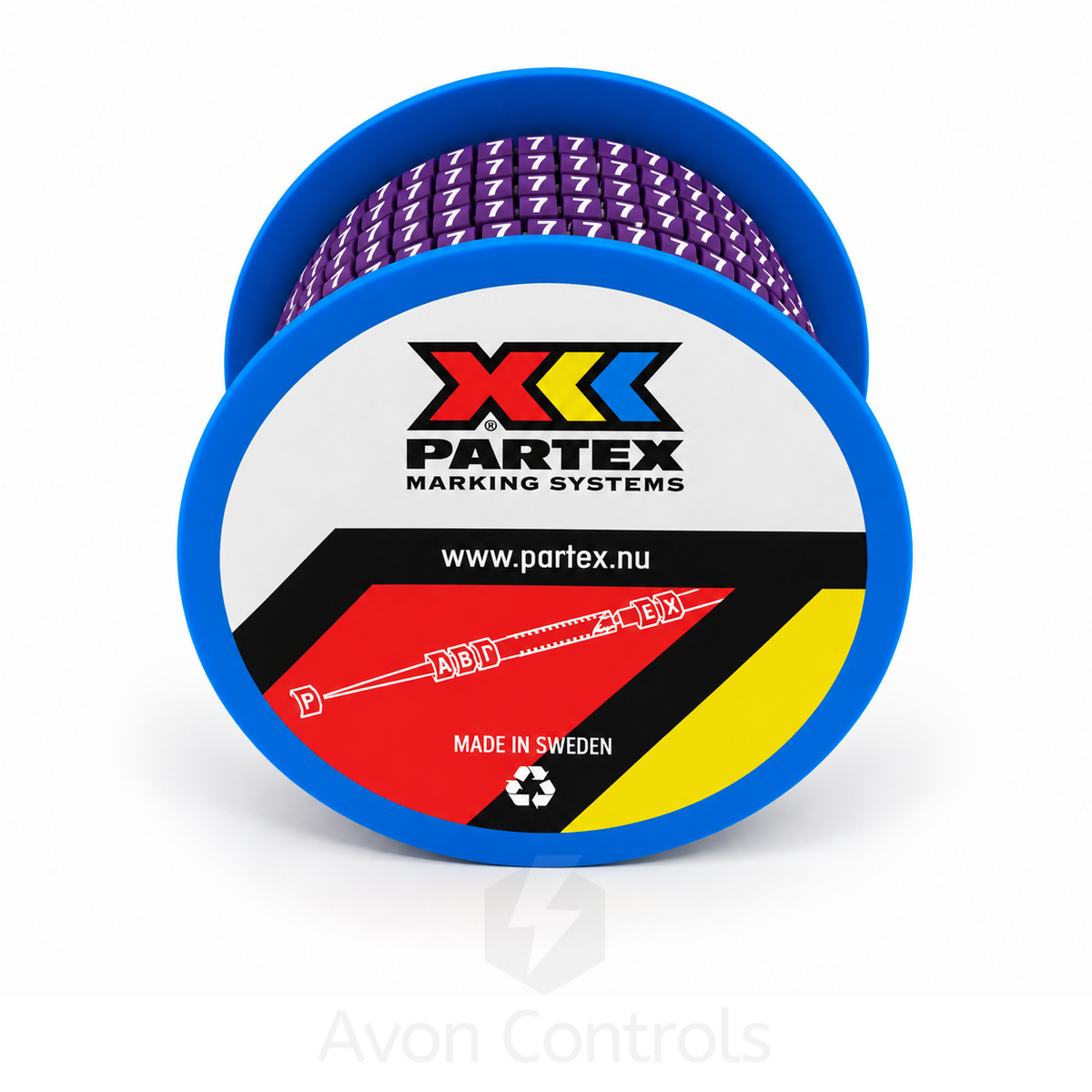 Bag of 200 - Colour Coded Cable Marker - Number 7 - Violet