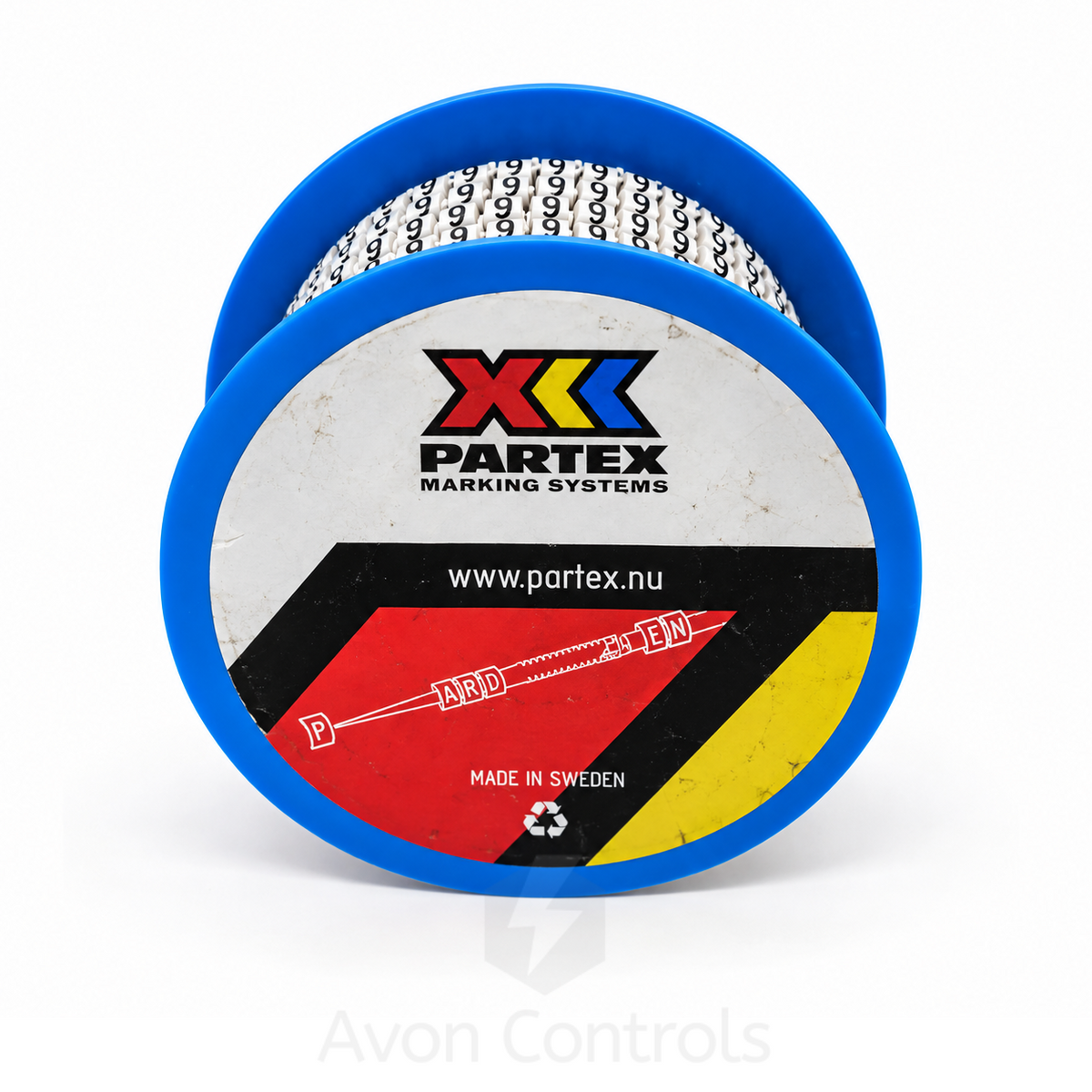 Bag of 200 - Colour Coded Cable Marker - Number 9 - White
