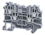 Connectwell CY4/4, 4 mm², Four-connection feed-through terminal block, Grey