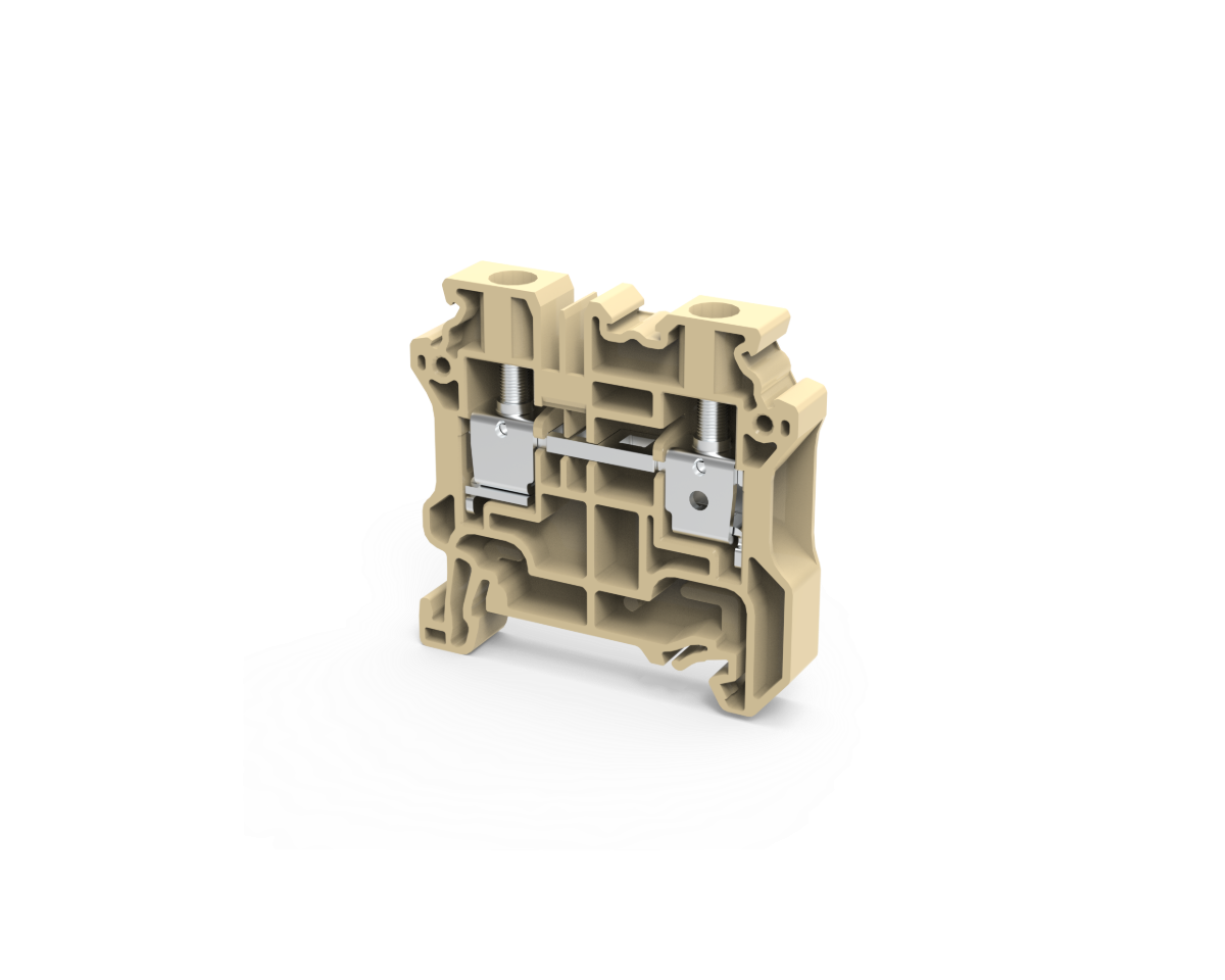 Connectwell CY6BG, 6 mm², Feed-through terminal block, Beige