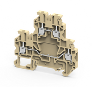 Connectwell CYDL2.5BG, 2.5 mm², Double-level feed-through terminal block, Beige