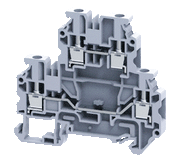 Connectwell CYDL4EX, 4 mm², Double-level feed-through terminal block, Grey, For Ex e applications