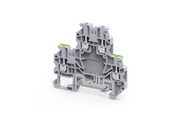 Connectwell CYDLG2.5, 2.5 mm², Double-level feed-through and ground terminal block, Green/Yellow