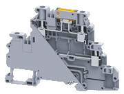 Connectwell CYDLK4EX, 4 mm², Double-level knife-disconnect and feed-through terminal block, Grey, For Ex e applications