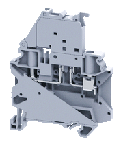 Connectwell CYF4L6-60V, 4 mm², Single-level fuse terminal block, with 6–60 V AC/DC LED, Grey