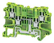 Connectwell CYG4/4EX, 4 mm², Four-connection protective-earth terminal block, Green/Yellow, For Ex e applications