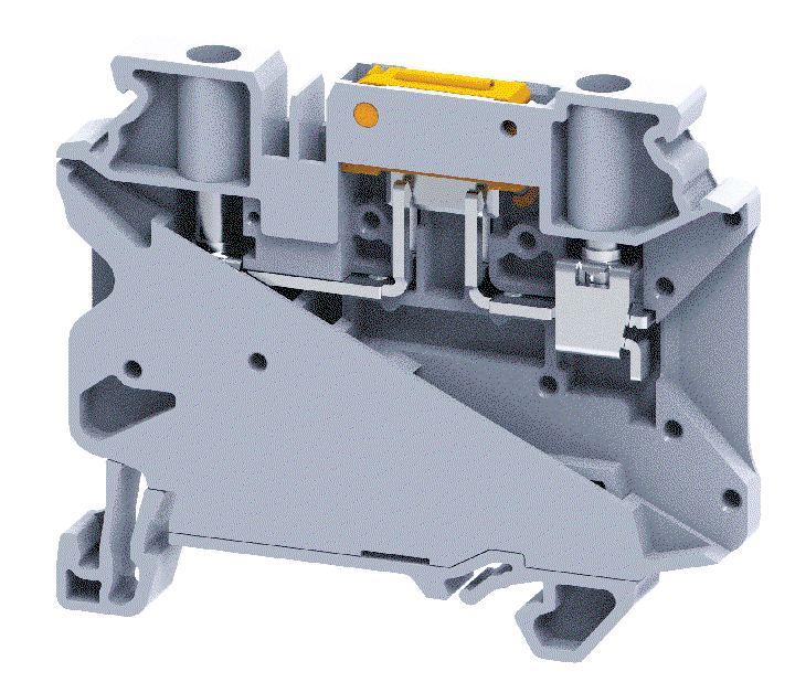Connectwell CYK4, 4 mm², Knife-disconnect terminal block, Grey