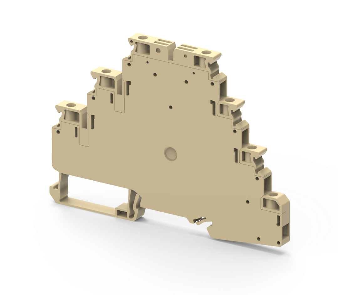 Connectwell CYTL2.5BG, 2.5 mm², Triple-level feed-through terminal block, Beige
