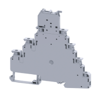 Connectwell CYTLF2.5L110-240V, 2.5 mm², Triple-level fuse and feed-through terminal block, with 110–240 V AC/DC LED, Grey