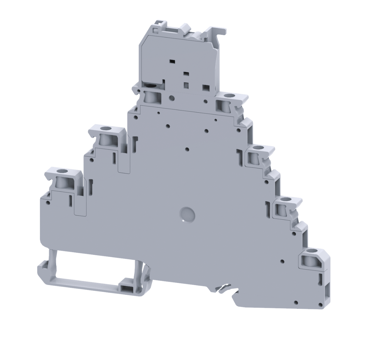 Connectwell CYTLGF2.5, 2.5 mm², Triple-level fuse, feed-through and ground terminal block, Green/Yellow