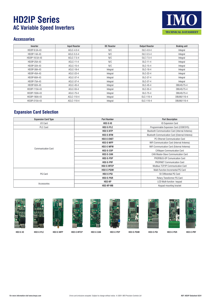 IMO - HD2IP-9.5A-43 - 4kW - 9.5A - 3ph - 400V - IP55 Variable Speed Drive
