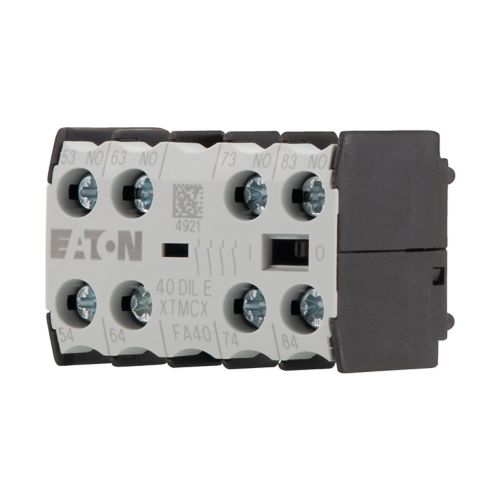 Eaton Moeller® - DILE Auxiliary contact module - 010304 - 4 pole, 4 N/O, Front fixing, Screw terminals, DILE(E)M, DILER