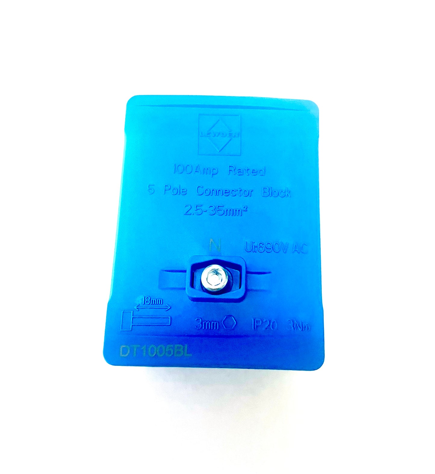 Lewden 5 Pole Connector Block (L1,L2,L3,N,E options)