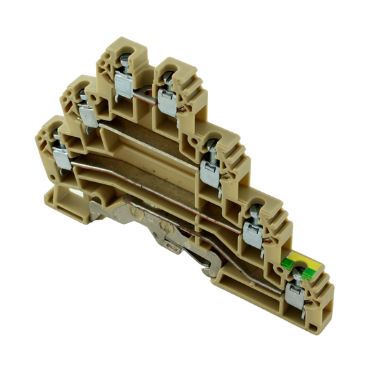 ERT3EBEIGE - Screw Clamp Terminal - 2.5mm - Triple Deck with Earth - Box of 100