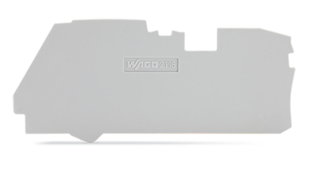 WAGO - 2116-1291 - Grey End Plate for 2116 Din Terminals - Price per 1