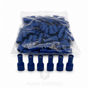 Fully Insulated Female Push On - Blue - 1.5-2.5mm Cable - 4.8mm - Pack of 100