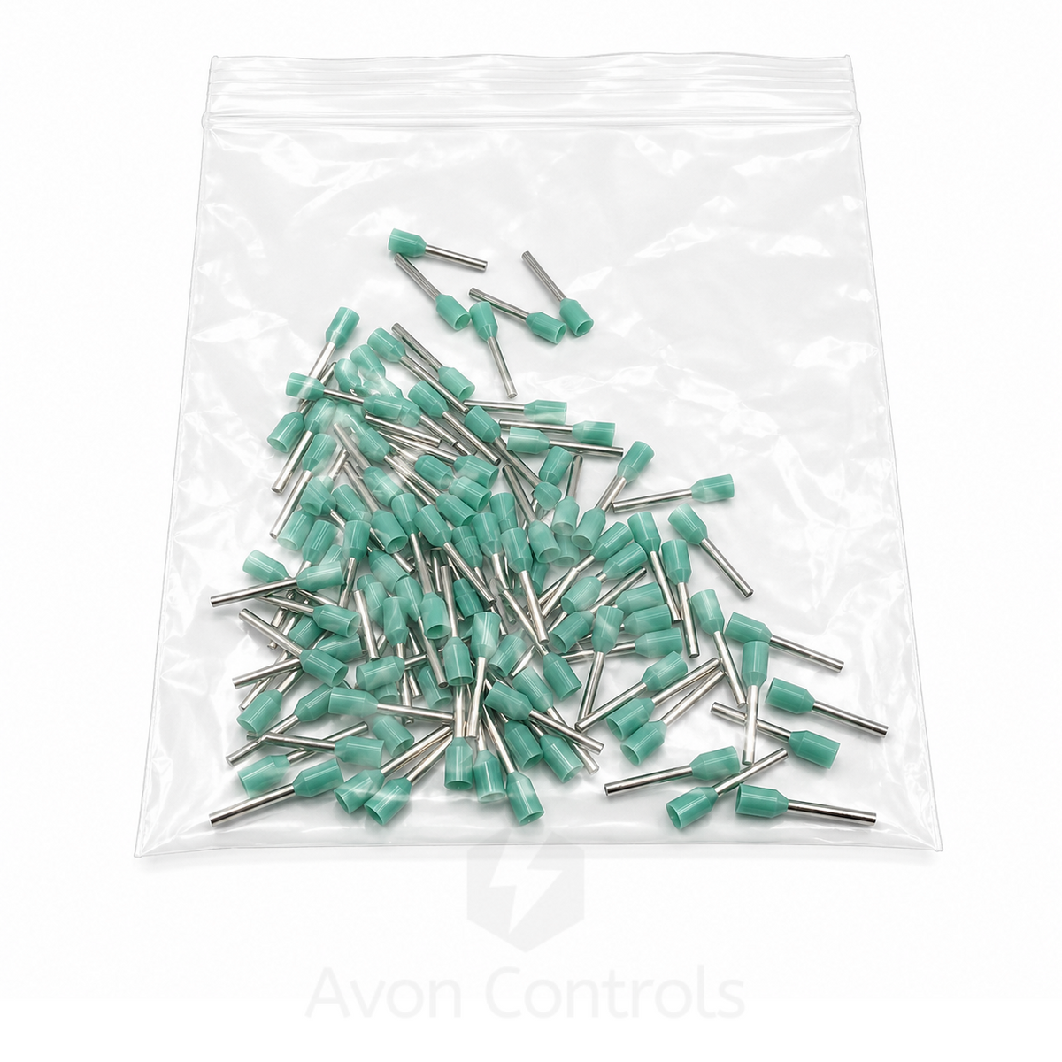 0.34mm Insulated Bootlace Ferrule (German) - Turquoise - Pack of 100