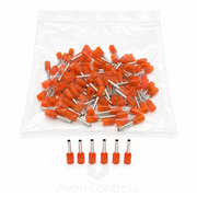 0.5mm Insulated Bootlace Ferrule (German) - Orange - Pack of 100