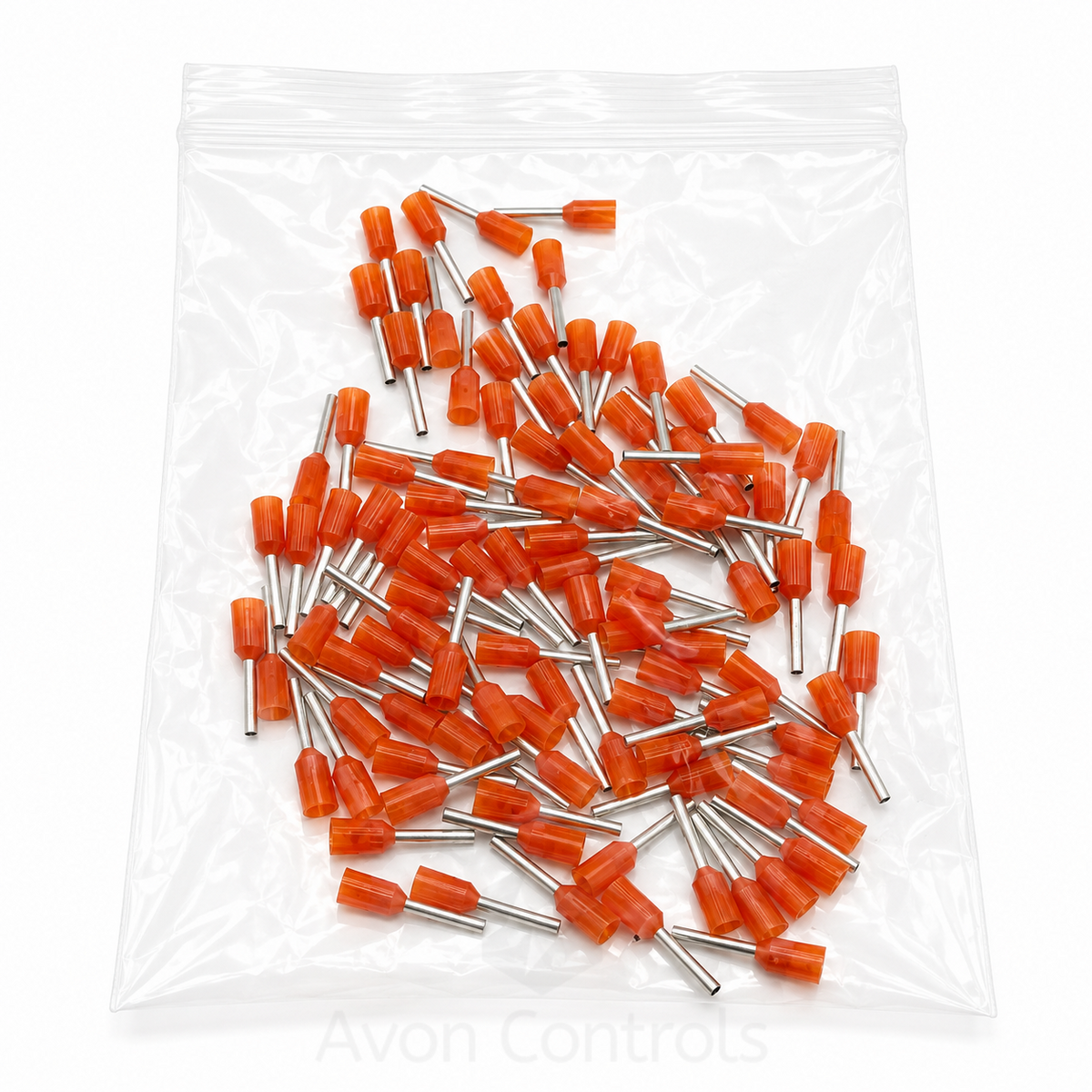 0.5mm Insulated Bootlace Ferrule (German) - Orange - Pack of 100