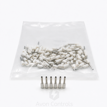 0.5mm Insulated Bootlace Ferrule (French) - White - Pack of 100