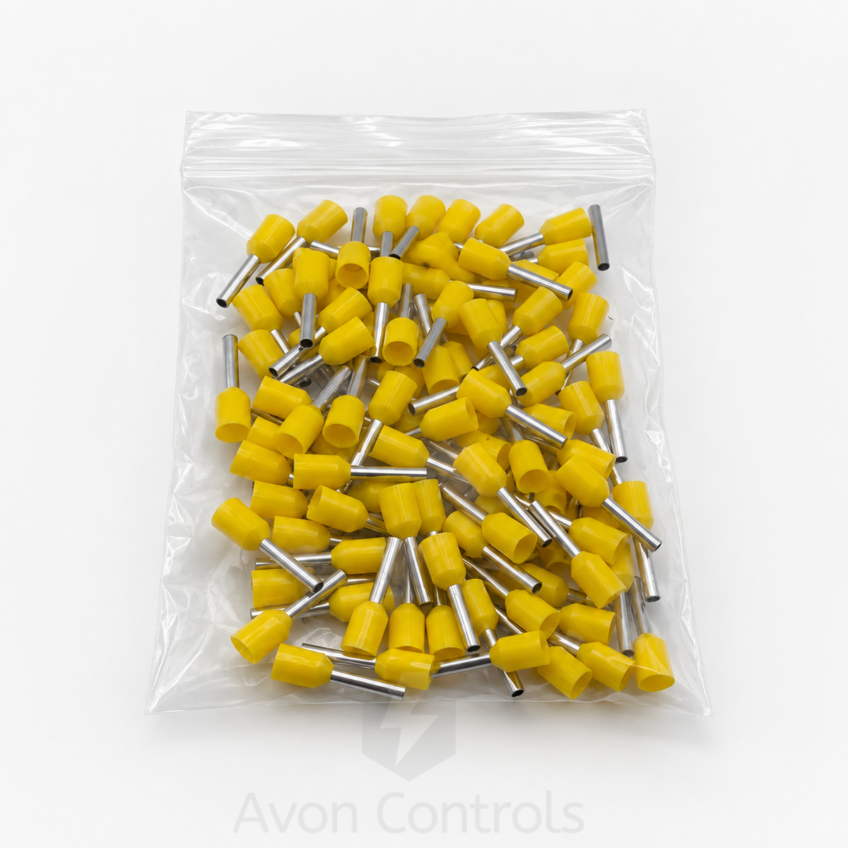1mm Insulated Bootlace Ferrule (German) - Yellow - Pack of 100