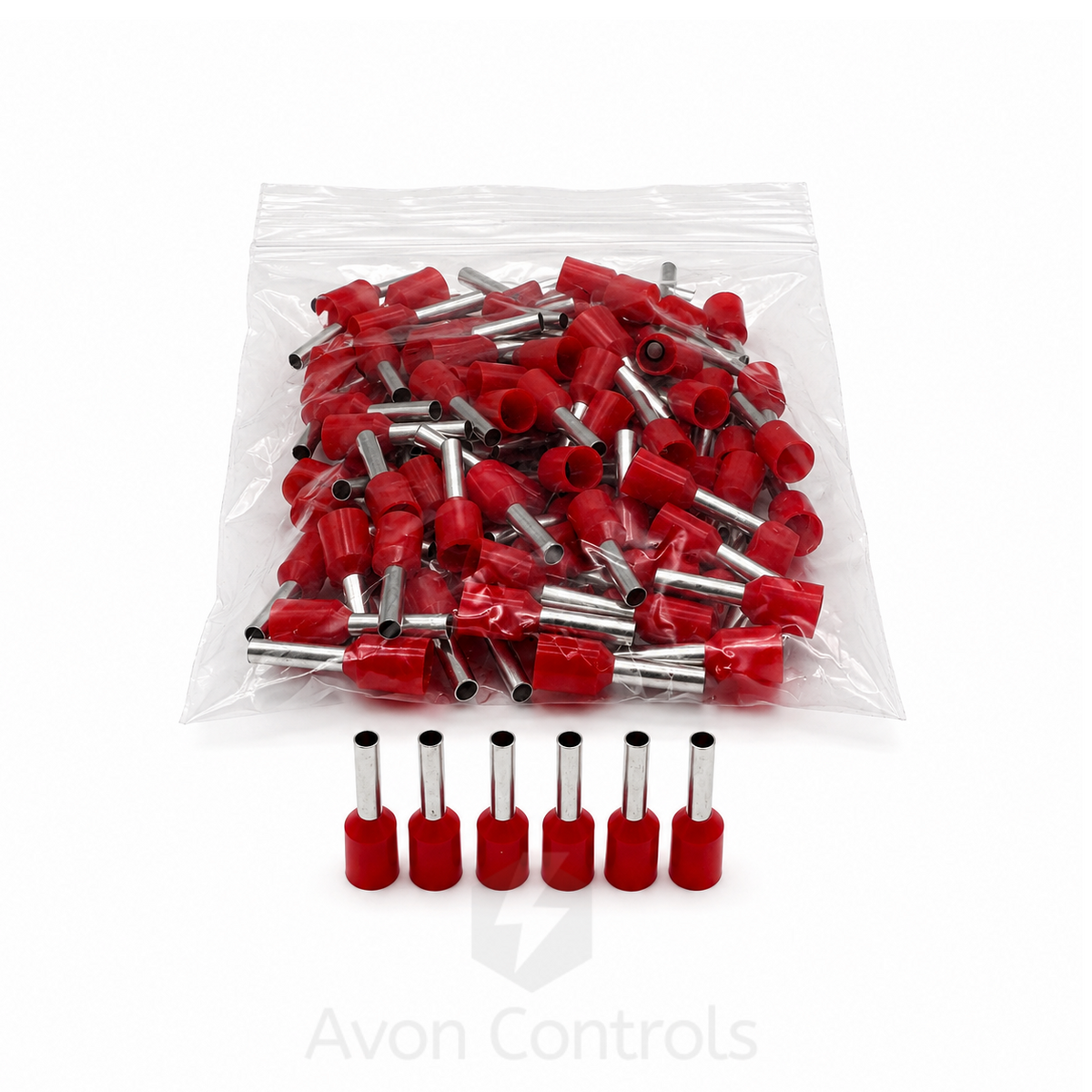 1.5mm Insulated Bootlace Ferrule (German) - Red - Pack of 100