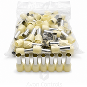16mm Insulated Bootlace Ferrule (French) - Ivory - Pack of 100