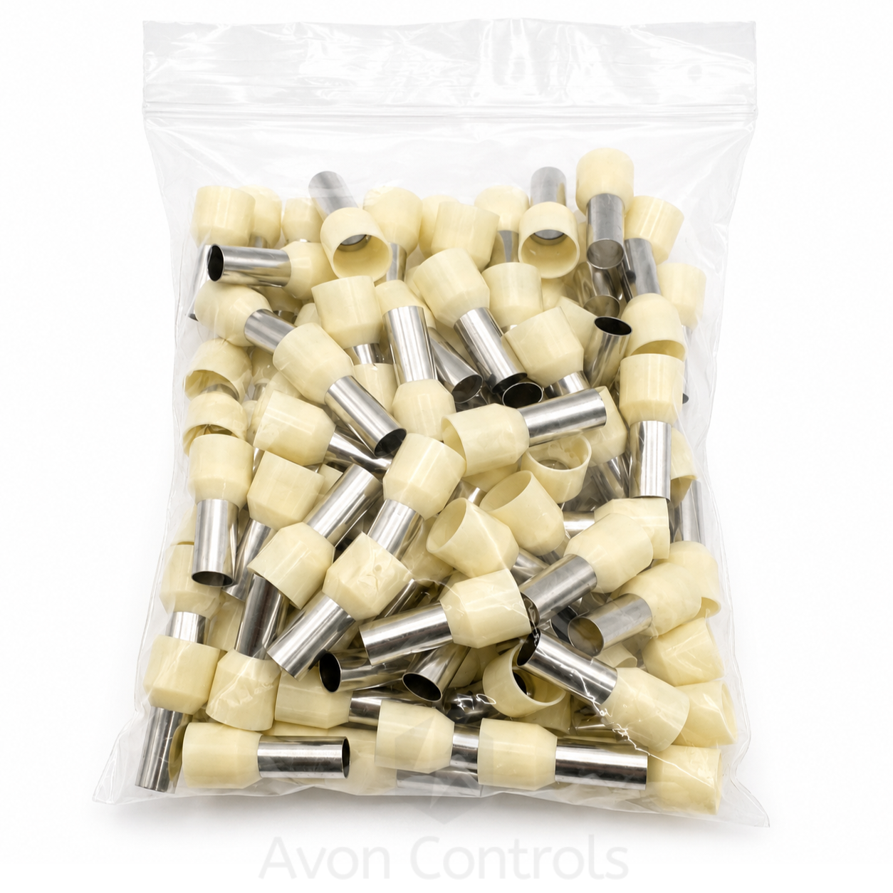 16mm Insulated Bootlace Ferrule (French) - Ivory - Pack of 100